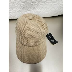 INC Womens Beige Acrylic Fitted Fleece Lined Packable Baseball Ball Cap Hat